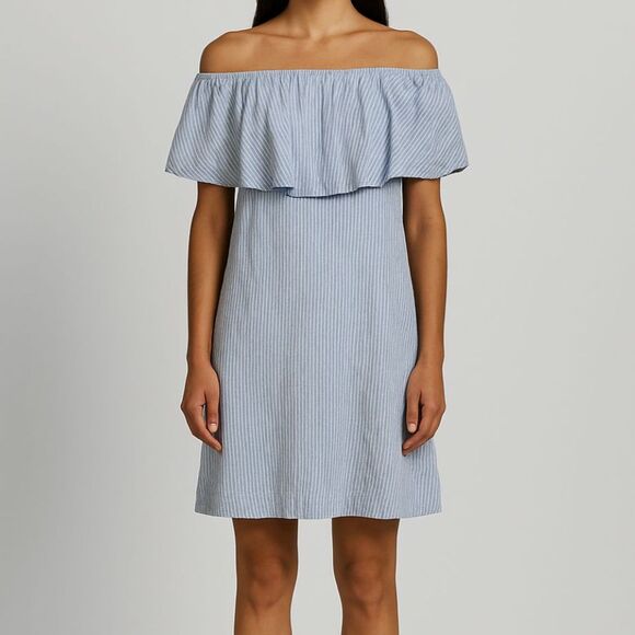 7 For All Mankind Striped Linen Blend Dress Size XS - Picture 1 of 8